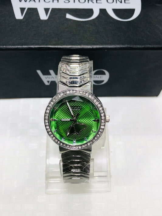 women Gucci watch silver Green