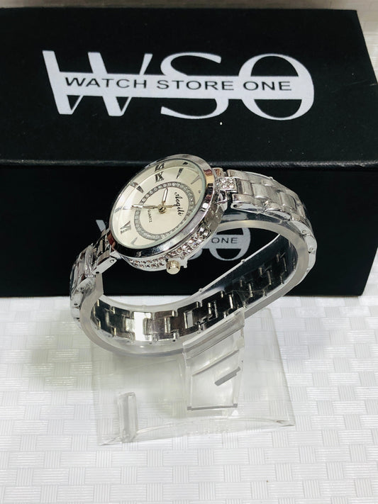 women luxury watches silver white