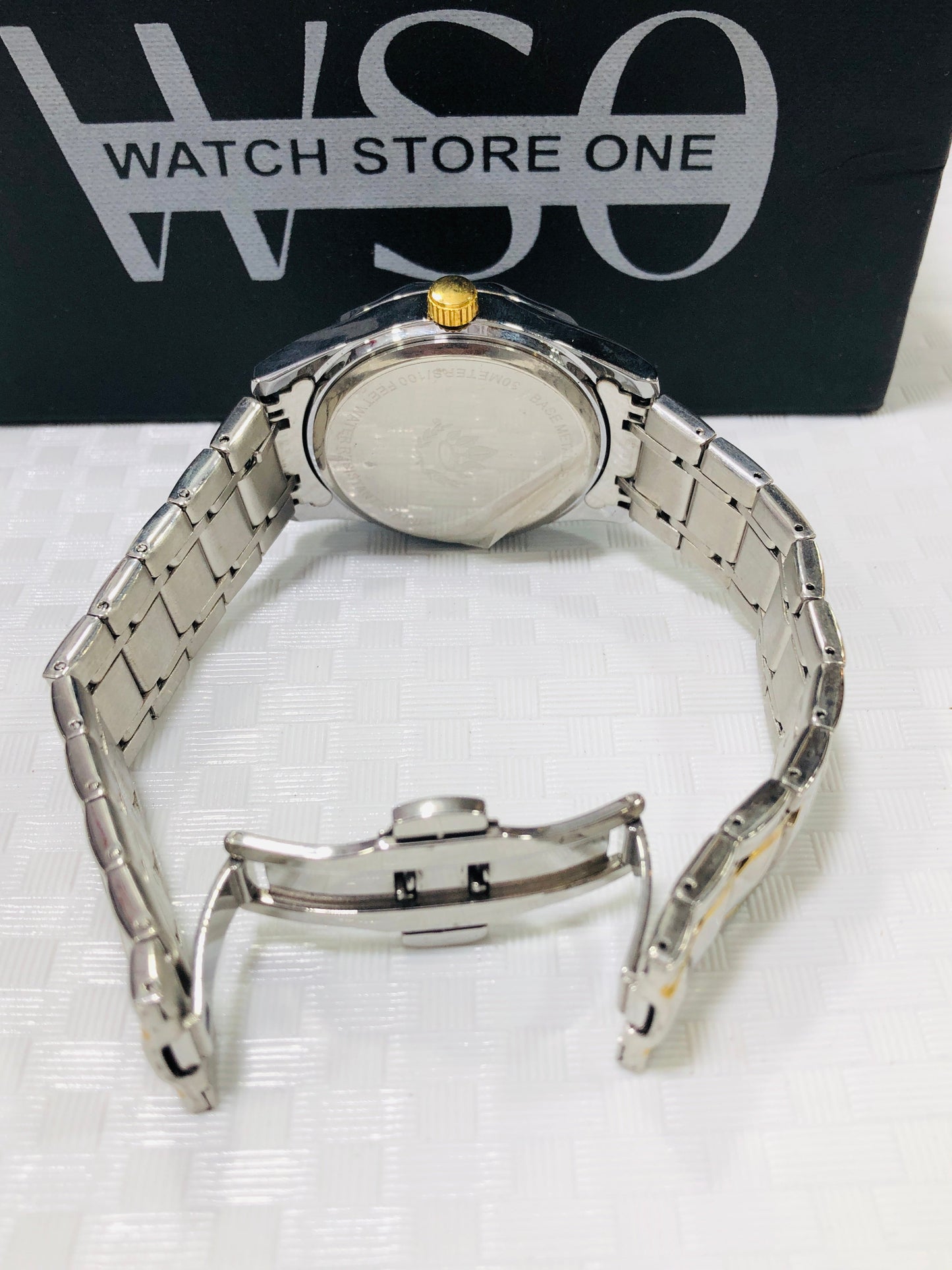 Crown Diamond Cut Watch >TOTONE BLACK