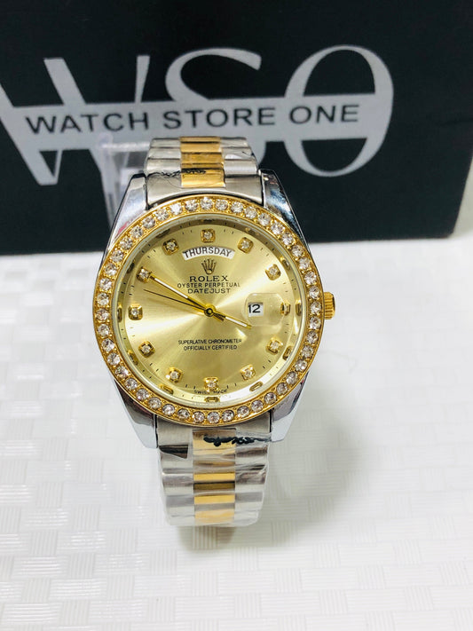 Rlx Day Date Diamond > Totone Gold