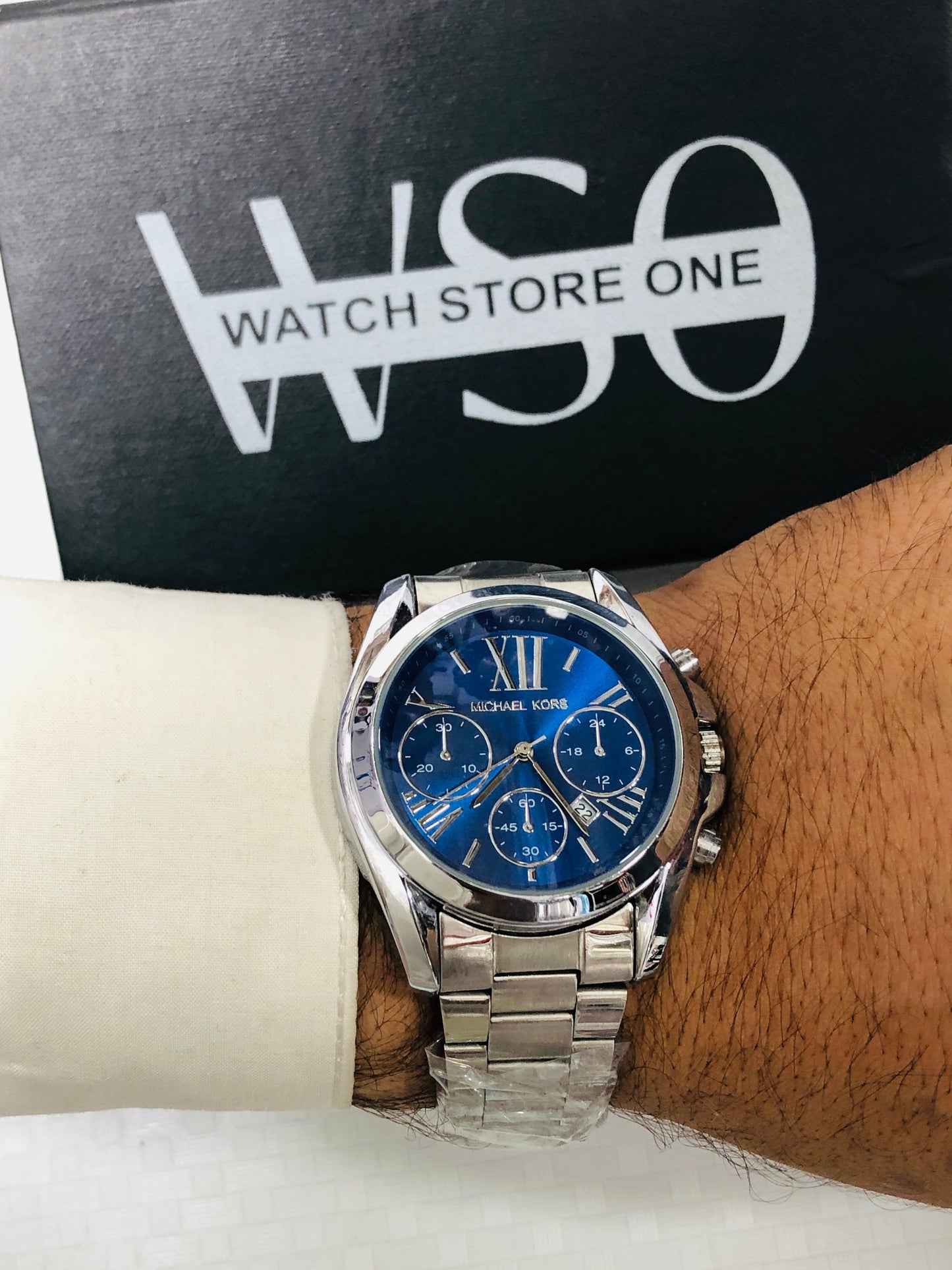 Mk Men watch > Silver Blue