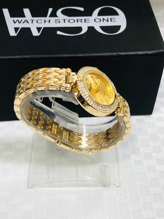 Women diamond golden watch