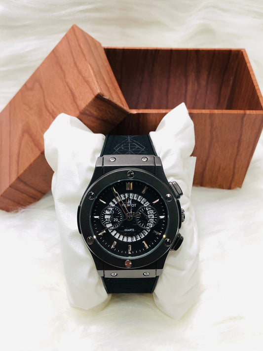 Hublot Imperion Royal - Premium Silicone Black Strap - Black