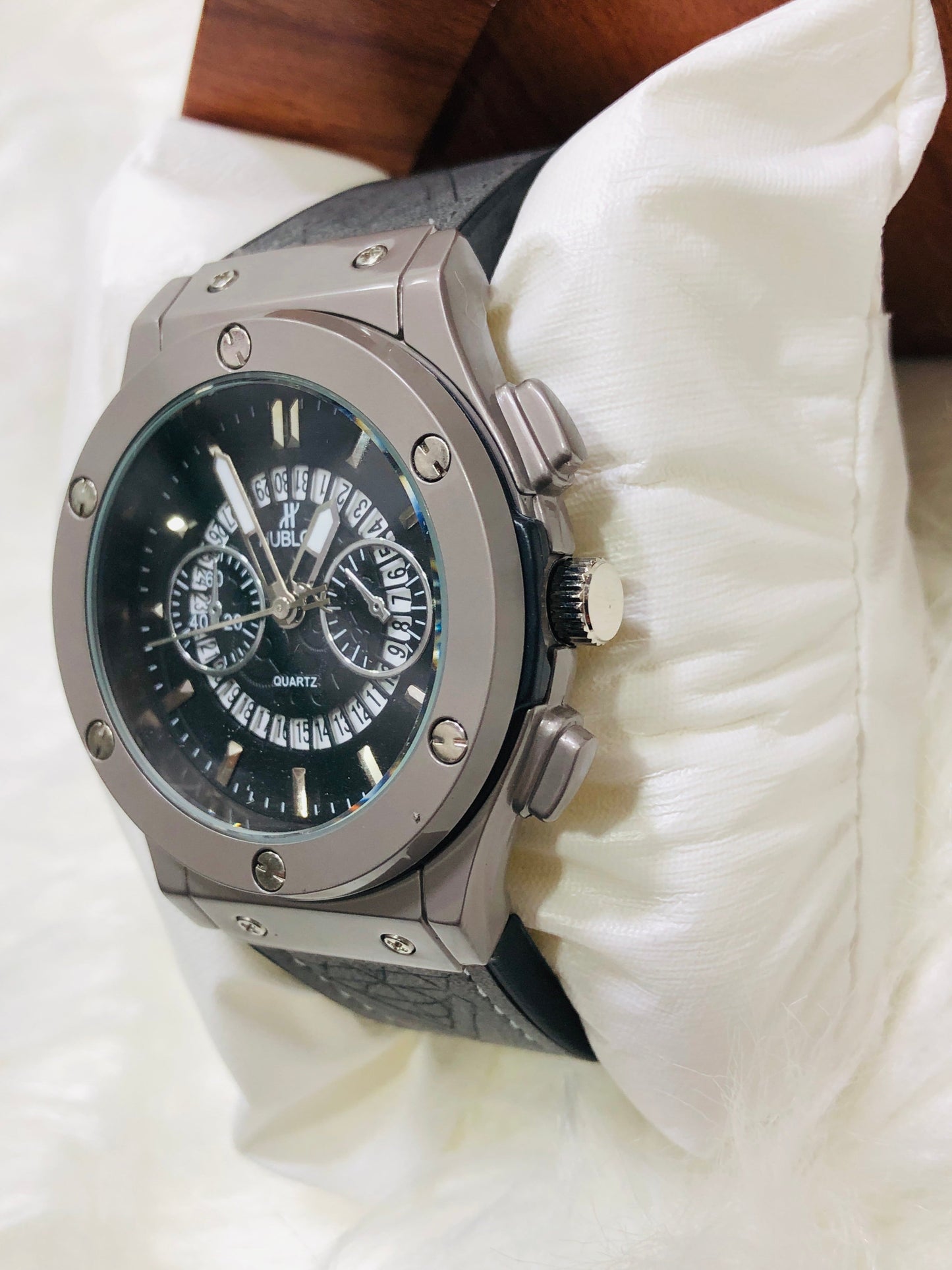 Hublot Imperion Royal - Premium Silicone Black Strap - Silver